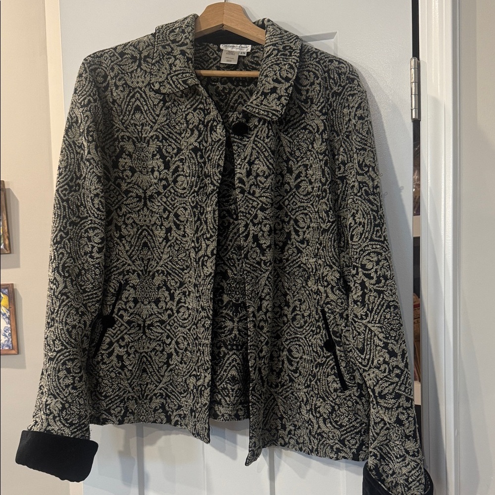 Plus Size Blazer Coldwater Creek Elegant Black and Cream Blazer